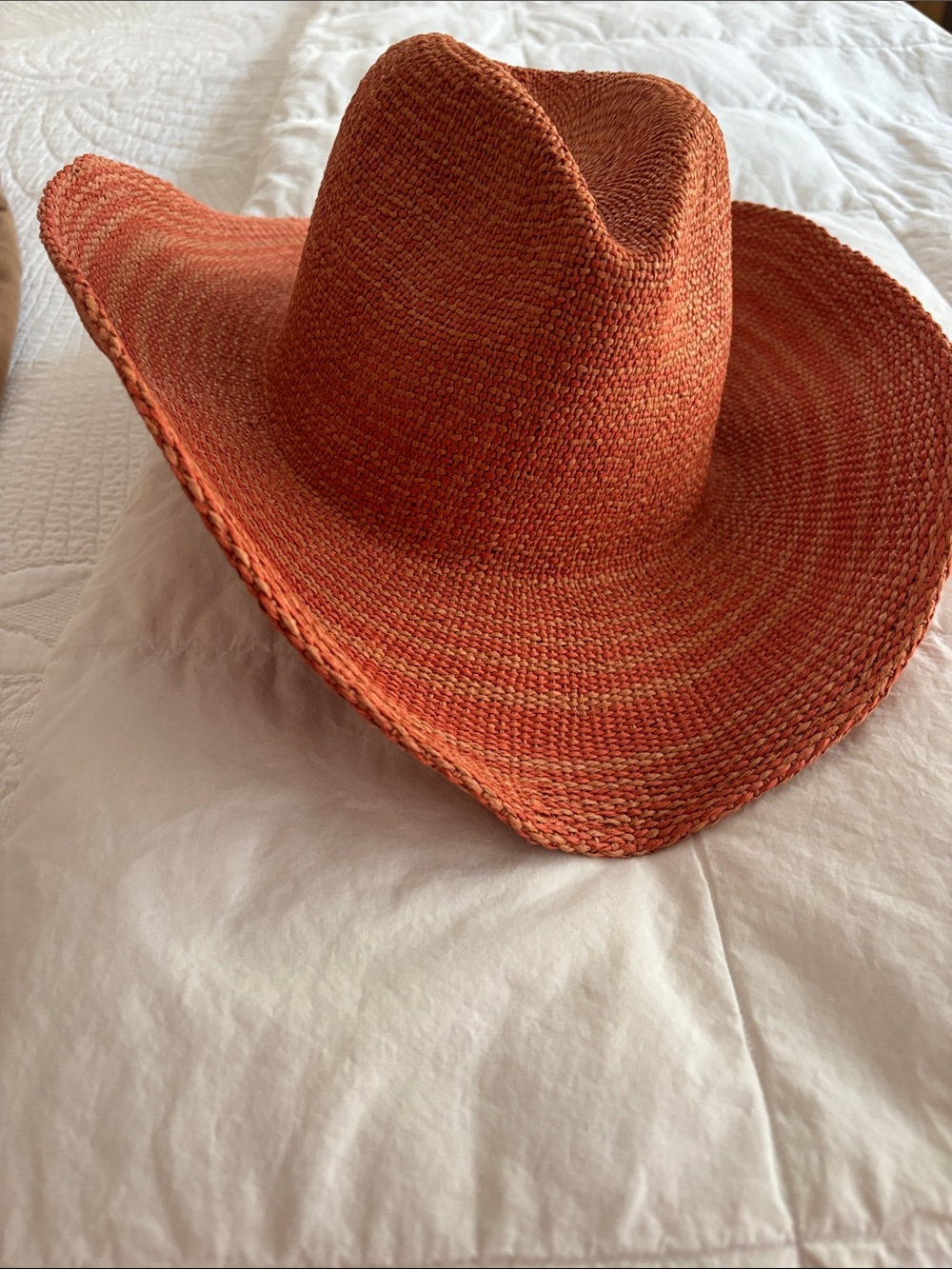 Universal Thread Orange Woven Straw Ten Gallon  hat